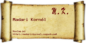 Madari Kornél névjegykártya