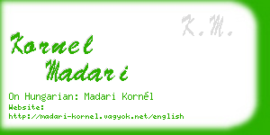 kornel madari business card