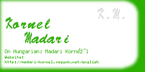 kornel madari business card